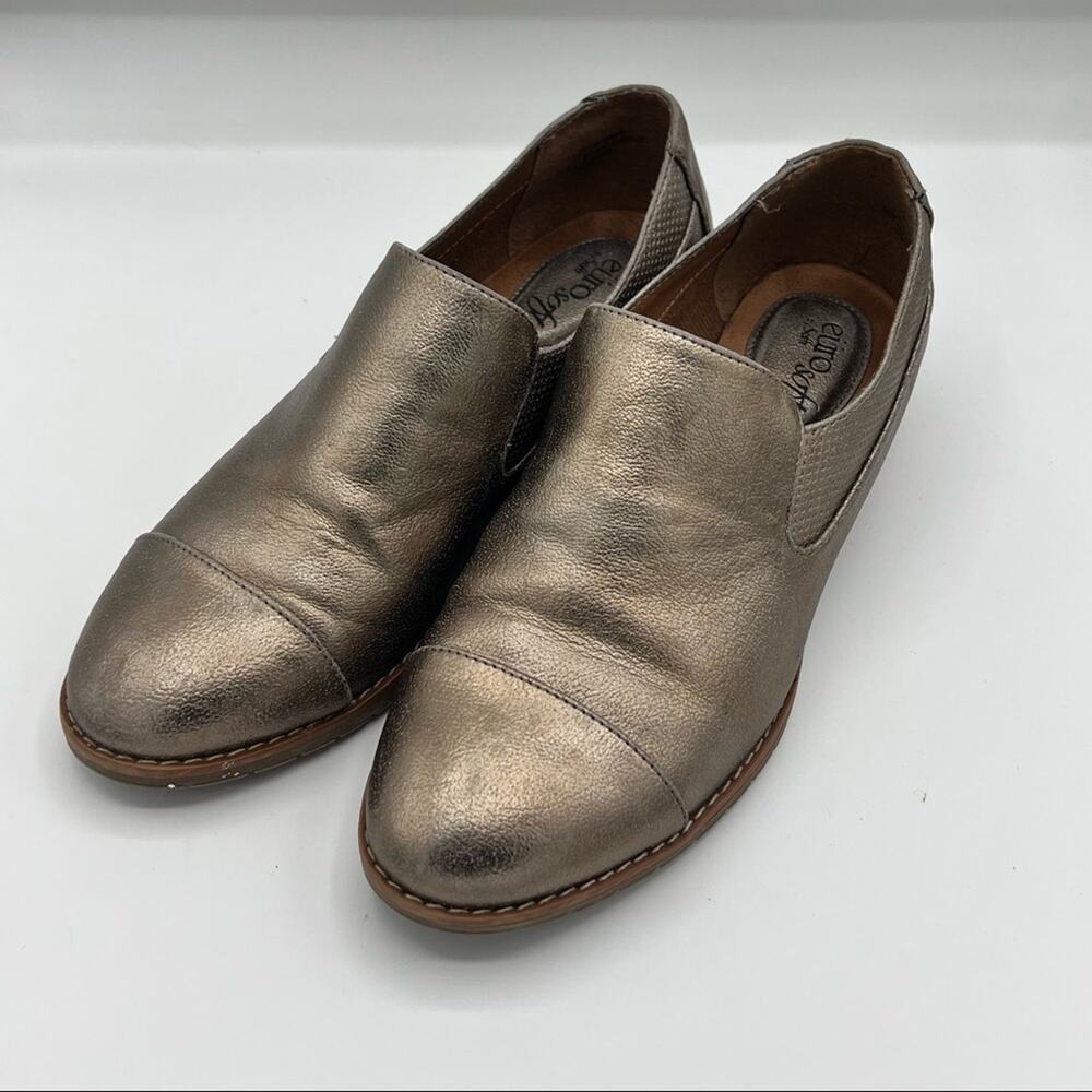 Eurosoft Women's Waverly Slip on Metallic Silver Shoes Sz 8.5